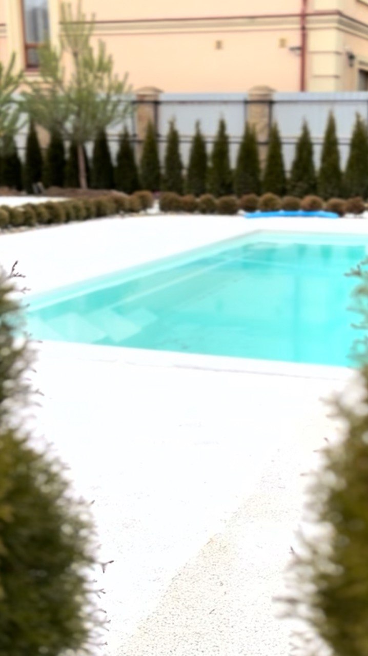 Композитний басейн Aqua Pools у зимовий день